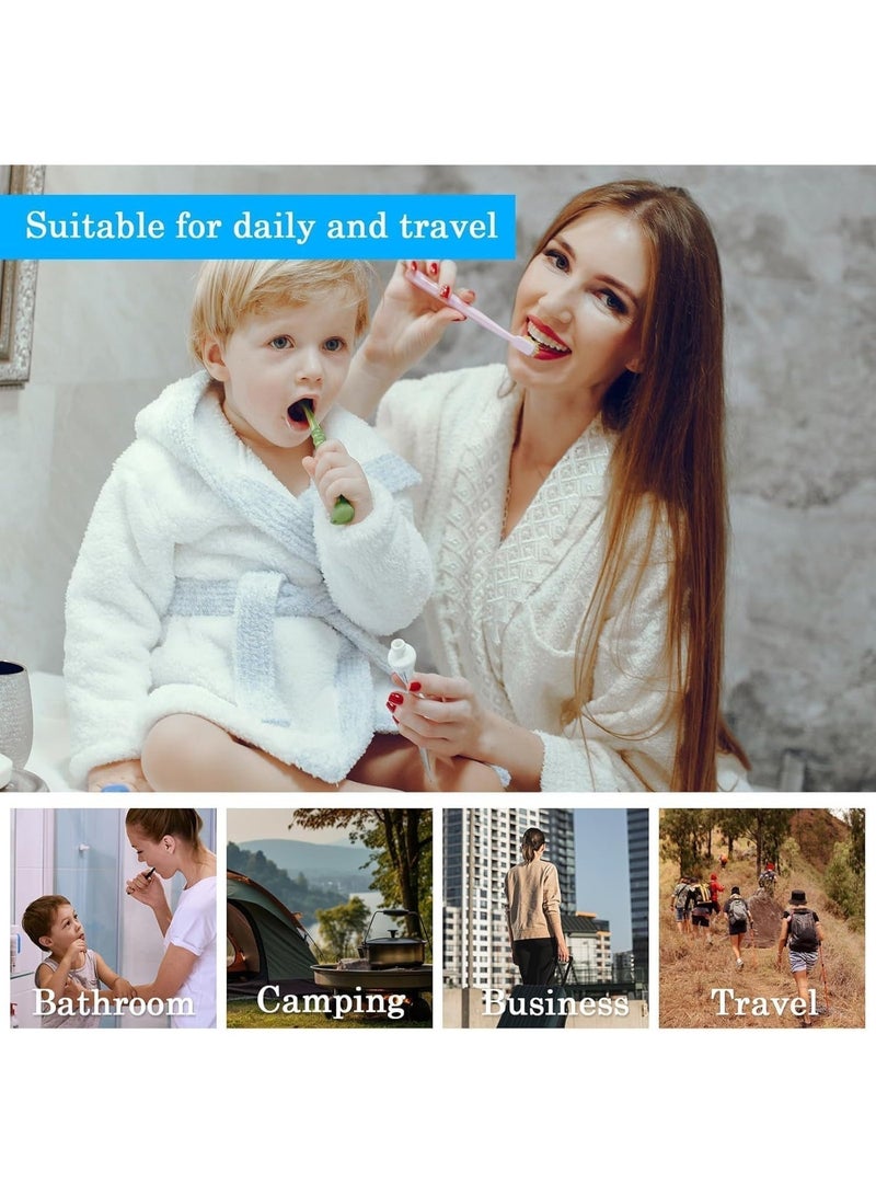 ChicAbode 3 جهاز كمبيوتر شخصي السفر فرشاة الأسنان رأس يغطي الأغطية، فرشاة الأسنان المحمولة رأس الحالة، الجدار المثبتة معلقة فرشاة الأسنان حامي المنظم، حامل فرشاة الأسنان البلاستيكية، للمنزل في الهواء الطلق الحمام - Image 5